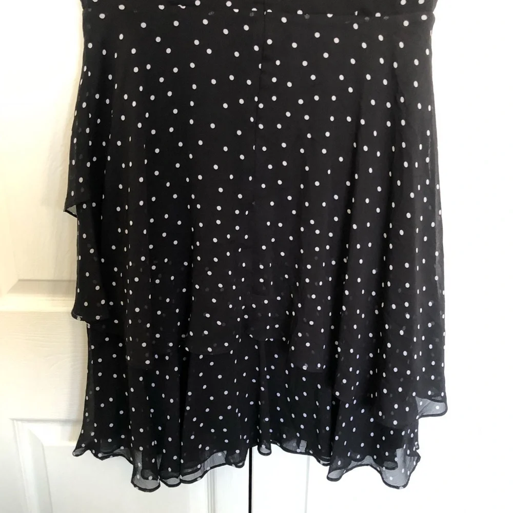 Tahari Black and White Polka Dot Sleeveless Lined Dress Size 8 - Picture 7 of 9